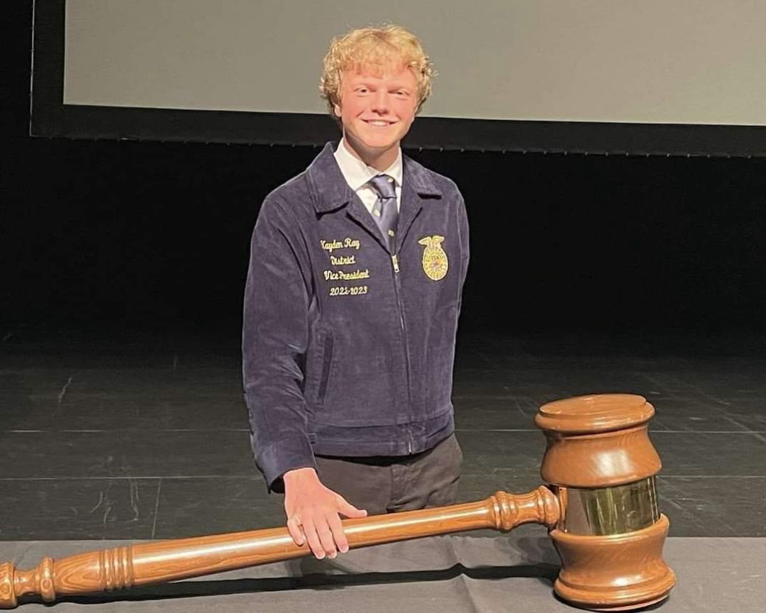 Kayden with the FFA gavel